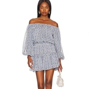 NWT Misa Los Angeles Zonia Floral Mini Dress XS Blue Garden Spring Wedding Chic